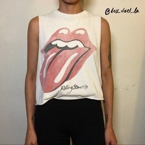 Brandy Melville Rolling Stones Cropped Muscle Tee